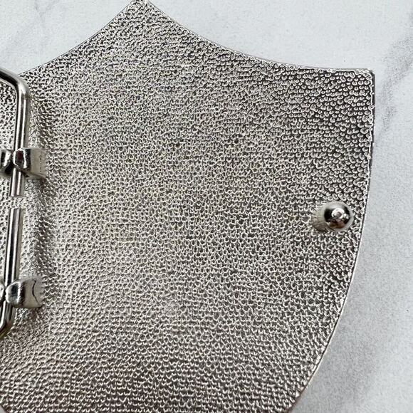 Rhinestone Cross Shield Black Silver Belt Buckle Western Gothic Statement ✨ - Picture 7 of 12